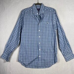 Vineyard Vines Slim Fit Tucker Shirt Mens Small Blue Green Plaid Button Down
